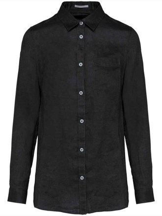 Spasso Ladies Long Sleeve Linen Shirt