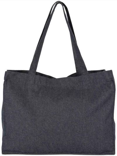 Kimood Large Recycled Cotton Denim Look Shopping Bag
