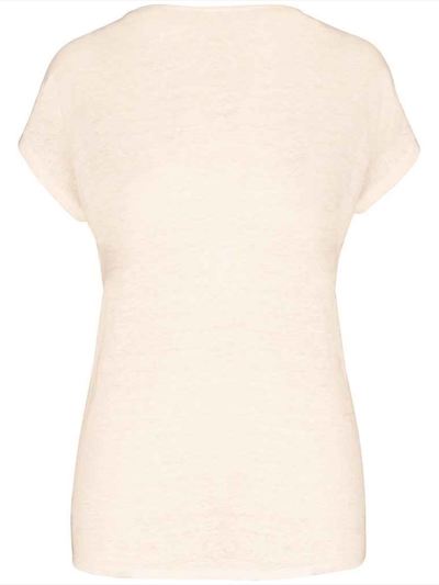 Spasso Ladies V Neck Linen T-Shirt
