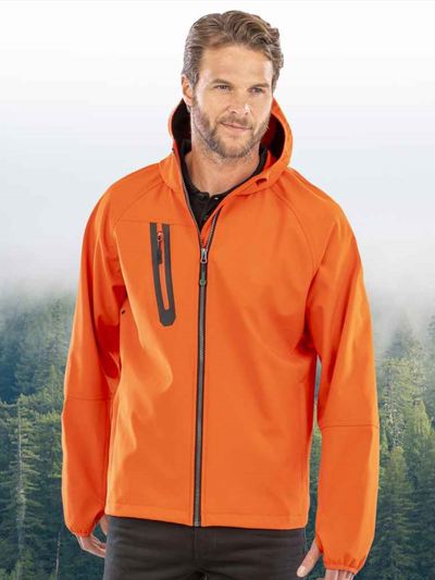 Result Recycled Three Layer Printable Hooded Soft Shell Jacket