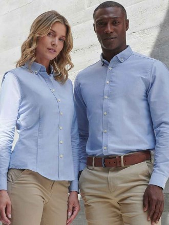 Henbury Ladies Modern Long Sleeve Regular Fit Oxford Shirt
