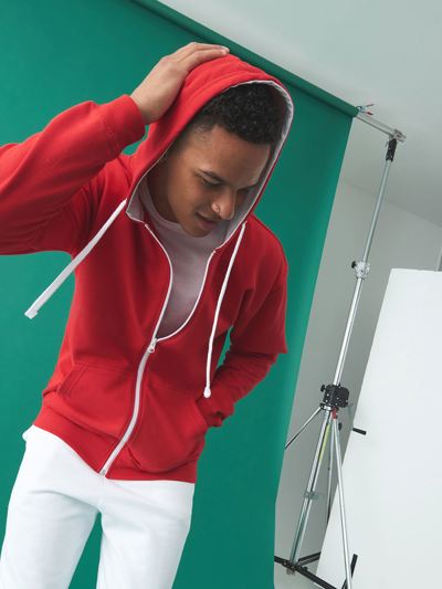 Contrast Zip Hoodie