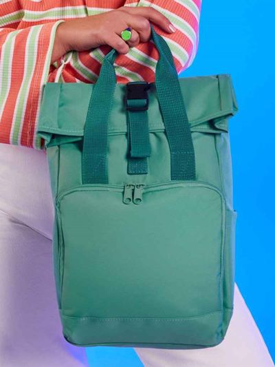 SMALL - Recycled Mini Twin Handle Roll-Top Backpack