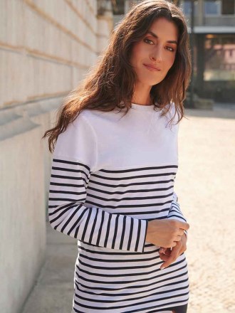 Front Row Unisex Long Sleeve Breton Striped T-Shirt