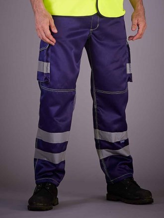 Yoko Hi-Vis Cargo Trousers with Knee Pad Pockets