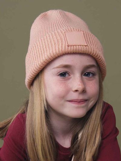 Beechfield Kids Deep Cuffed Tonal Patch Beanie