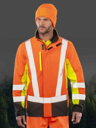 Result Recycled Three Layer Printable 3-Tone Safety Soft Shell Jacket