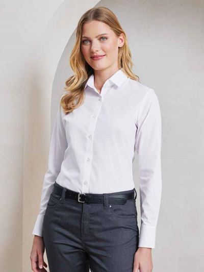 Premier Ladies Recyclight® Long Sleeve Poplin Shirt