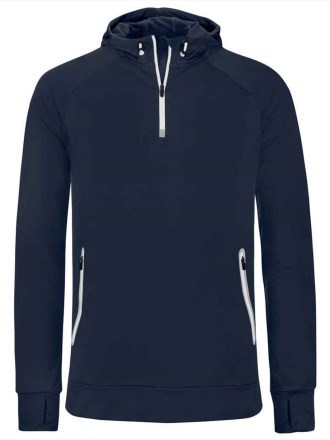 Proact Zip Neck Hooded Sweatshirt