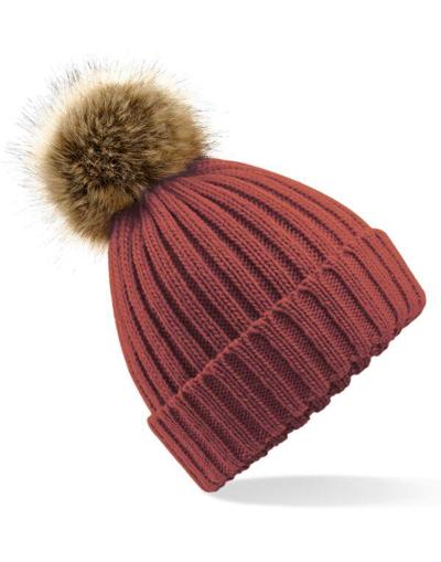 Fur Pom Pom Chunky Beanie