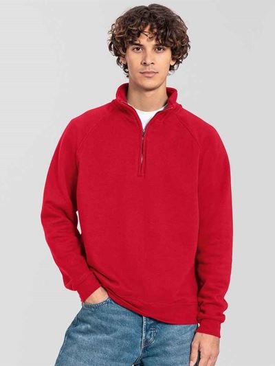 Fruit of the Loom Iconic Premium Zip Neck Sweatshirt