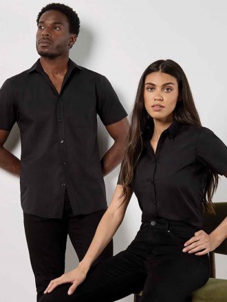 Kustom Kit Short Sleeve Tailored Poplin Shirt