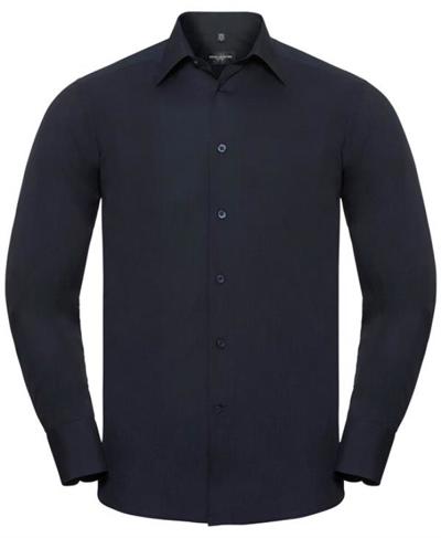 Men's Long Sleeve Poly Cotton Easy Care Tailored Poplin Shirt