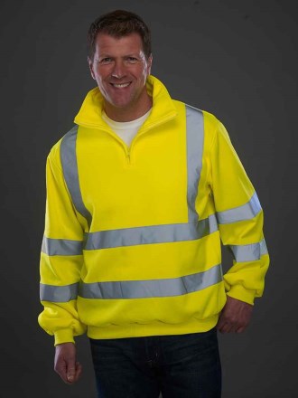 Yoko Hi-Vis Zip Neck Sweatshirt