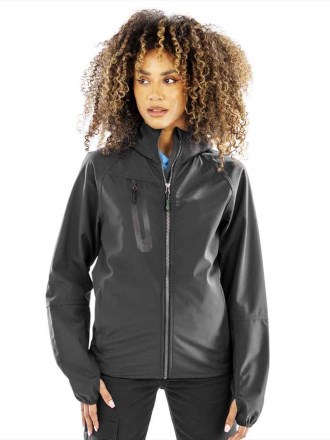 Result Recycled Three Layer Printable Hooded Soft Shell Jacket