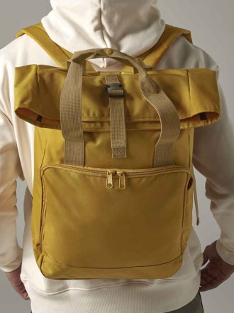 Recycled Twin Handle Roll-Top Laptop Backpack