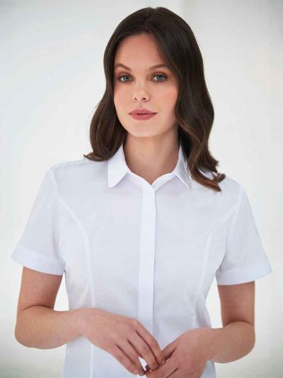 Brook Taverner Ladies Soave Short Sleeve Poplin Shirt
