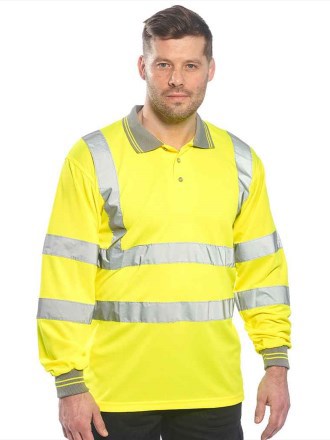 Portwest Hi-Vis Long Sleeve Polo Shirt