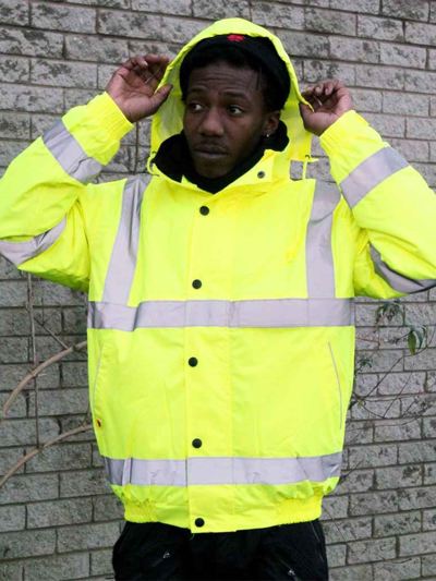 Warrior Hi-Vis Fleece Lined Bomber Jacket