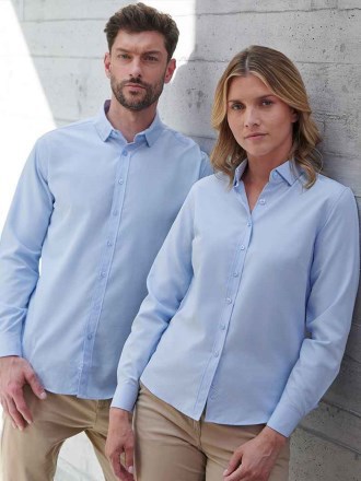 Henbury Long Sleeved Cotton Feel Coolplus® Shirt