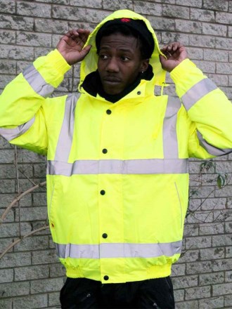 Warrior Hi-Vis Fleece Lined Bomber Jacket
