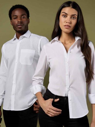 Kustom Kit Long Sleeve Tailored Poplin Shirt