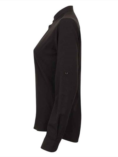 Henbury Ladies Mandarin Roll Sleeve Anti-Bac Wicking Shirt