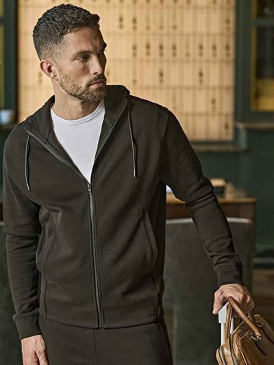 Tee Jays Ribbed Interlock Full Zip Hooded Sweatshirt