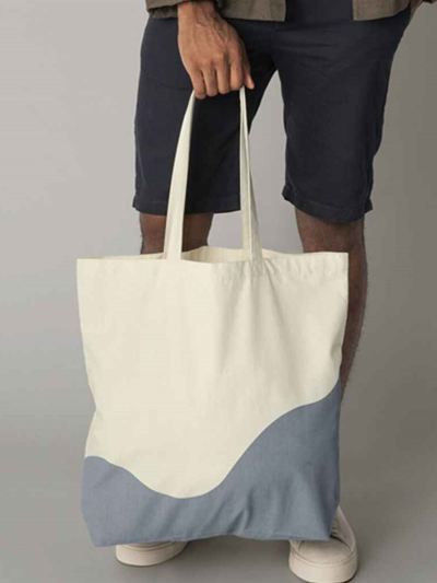 Westford Mill Organic Cotton Wave Print Maxi Tote Bag