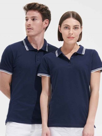 SOL'S Ladies Pasadena Tipped Cotton Piqué Polo Shirt