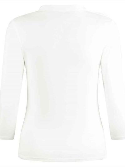 Kustom Kit Ladies 3/4 Sleeve Mandarin Collar Top
