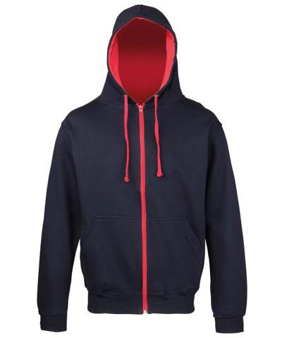 Contrast Zip Hoodie