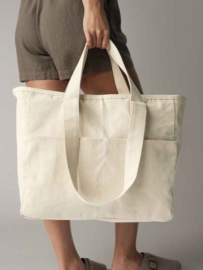 Westford Mill Double Handle Cargo Pocket Tote Bag