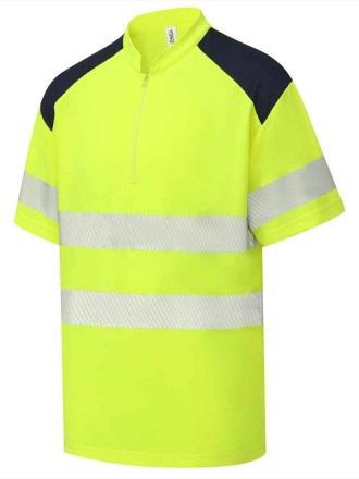 Yoko Mandarin Collar Zip Piqué Polo Shirt