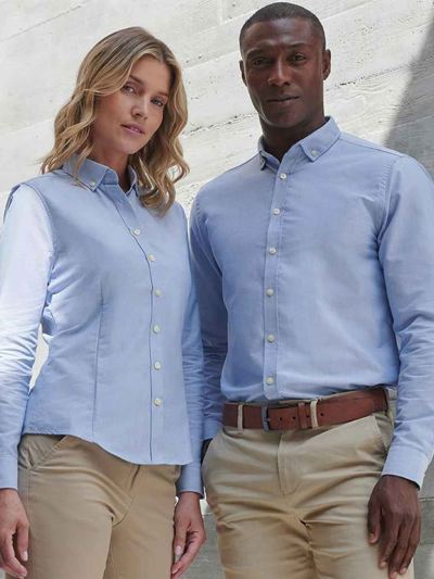 Henbury Ladies Modern Long Sleeve Regular Fit Oxford Shirt