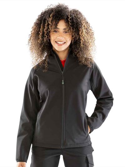 Result Recycled Ladies Three Layer Printable Hooded Soft Shell Jacket
