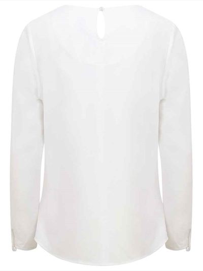 Henbury Ladies Pleat Front Long Sleeve Blouse