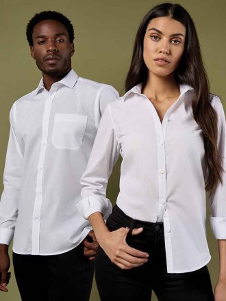 Kustom Kit Ladies Long Sleeve Tailored Poplin Shirt