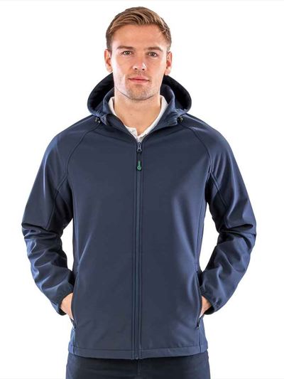 Result Recycled Three Layer Printable Hooded Soft Shell Jacket