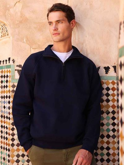 Fruit of the Loom Iconic Premium Zip Neck Sweatshirt