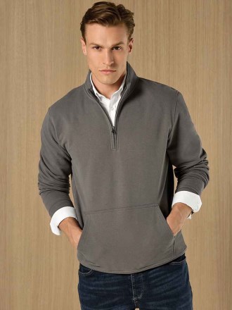 Kustom Kit Regular Fit 1/4 Zip Piqué Sweatshirt