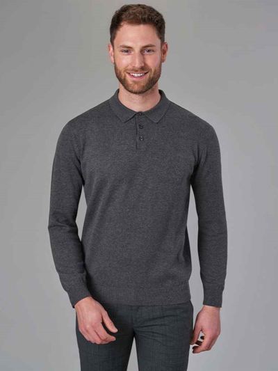 Brook Taverner Casper Knitted Long Sleeve Polo Shirt