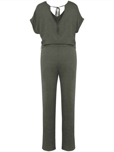 Spasso Ladies Short Sleeve Linen Knit Jumpsuit