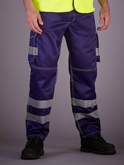 Yoko Hi-Vis Cargo Trousers with Knee Pad Pockets
