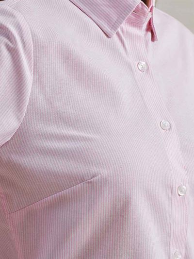 Premier Ladies Long Sleeve Striped Oxford Shirt