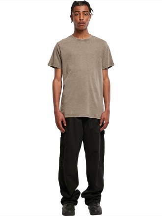 Acid washed round neck tee
