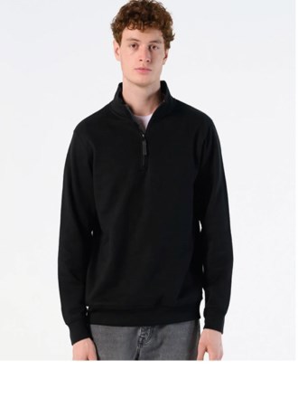 Contrast Zip Neck Sweatshirt