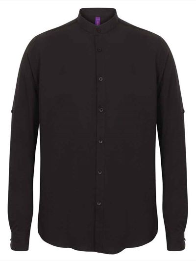 Henbury Mandarin Roll Sleeve Anti-Bac Wicking Shirt