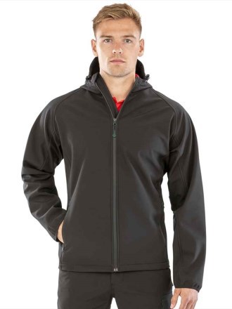 Result Recycled Three Layer Printable Hooded Soft Shell Jacket