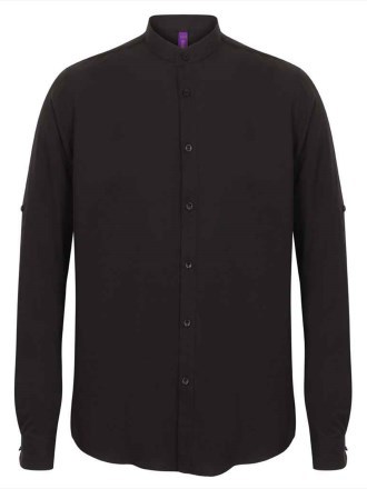 Henbury Mandarin Roll Sleeve Anti-Bac Wicking Shirt